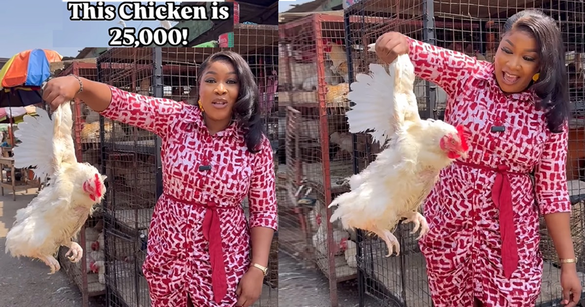 "Na this Christmas go be the 'Silent Night" – Popular cook expresses shock at seeing Christmas chicken priced at ₦25K (VIDEO)