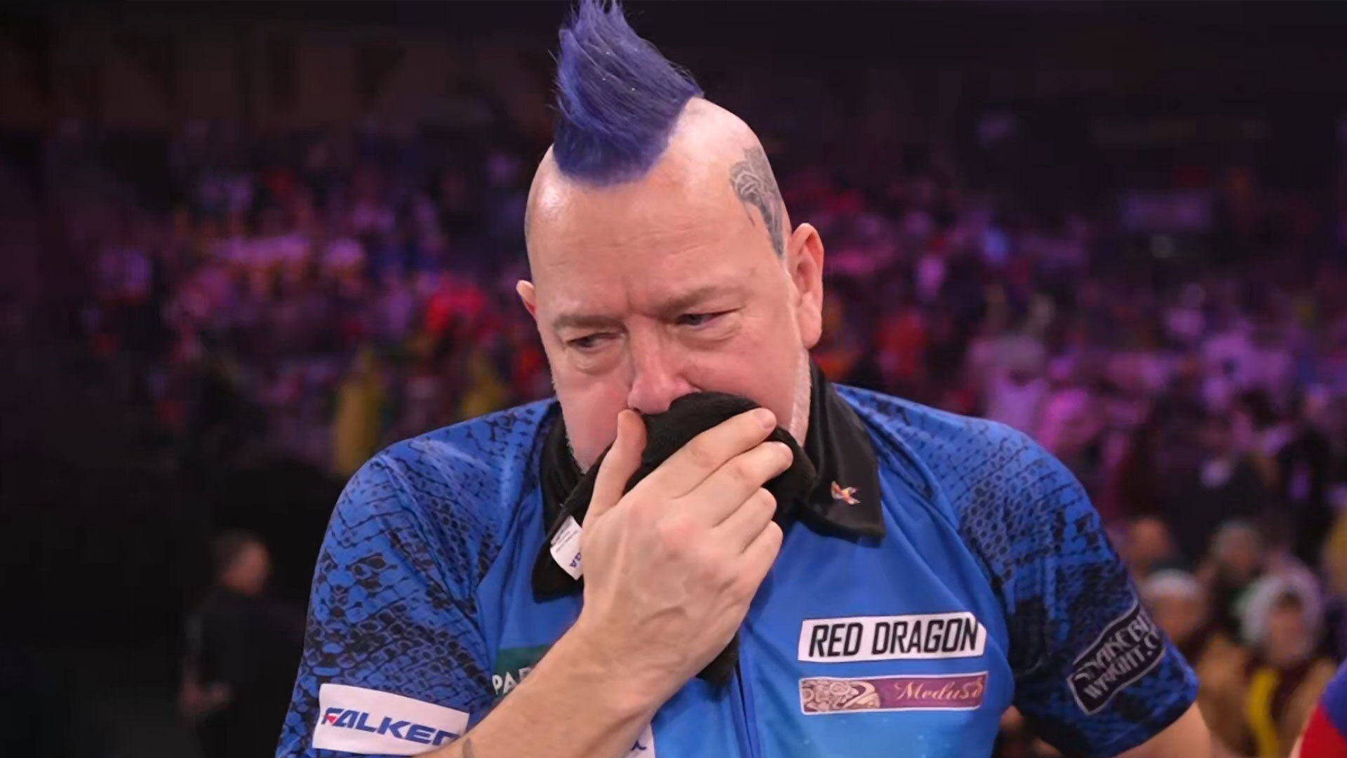 Peter Wright's interview live on Sky Sports is cut short as he struggles to speak after World Darts Championship win