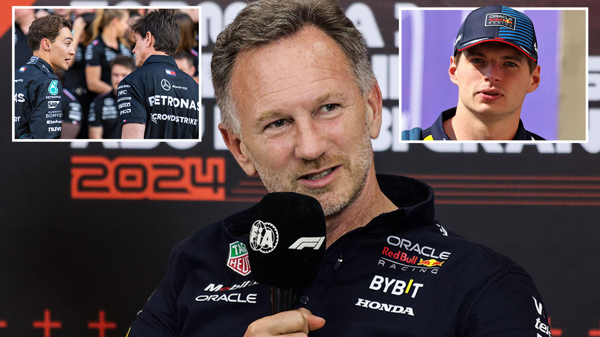 War between Russell and Verstappen out of control as Horner follows up dig at rival Wolff but FIA WON'T take action