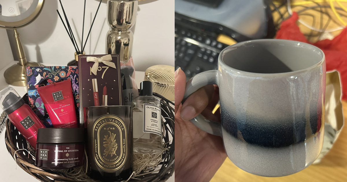 Woman Disappo!nted by Secret Santa Experience, Receives Mug in Exchange for Luxury Cosmetics (IMAGES)