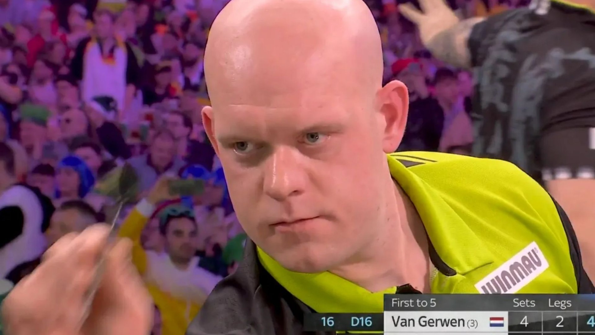 Michael van Gerwen dumps Callan Rydz out of World Darts Championship to KO hopes of facing cousin Chris Dobey in semi