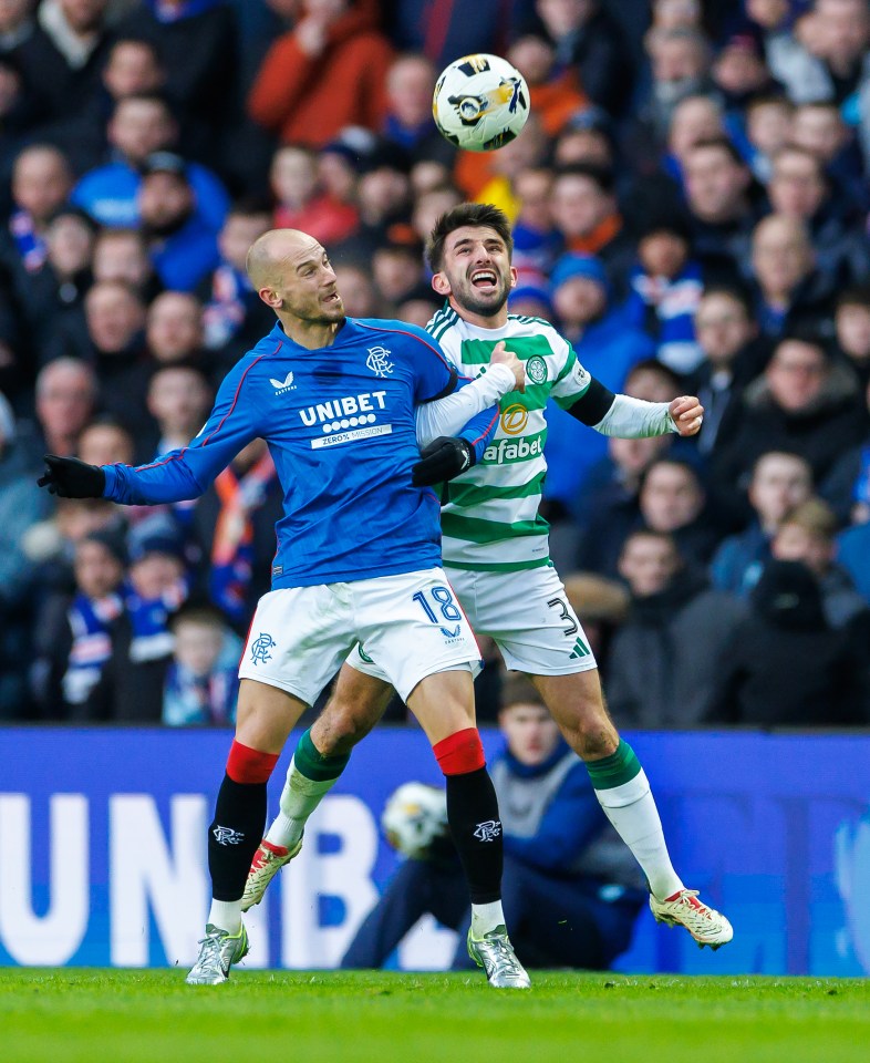 The defender was in action for the Hoops in their latest clash with Rangers