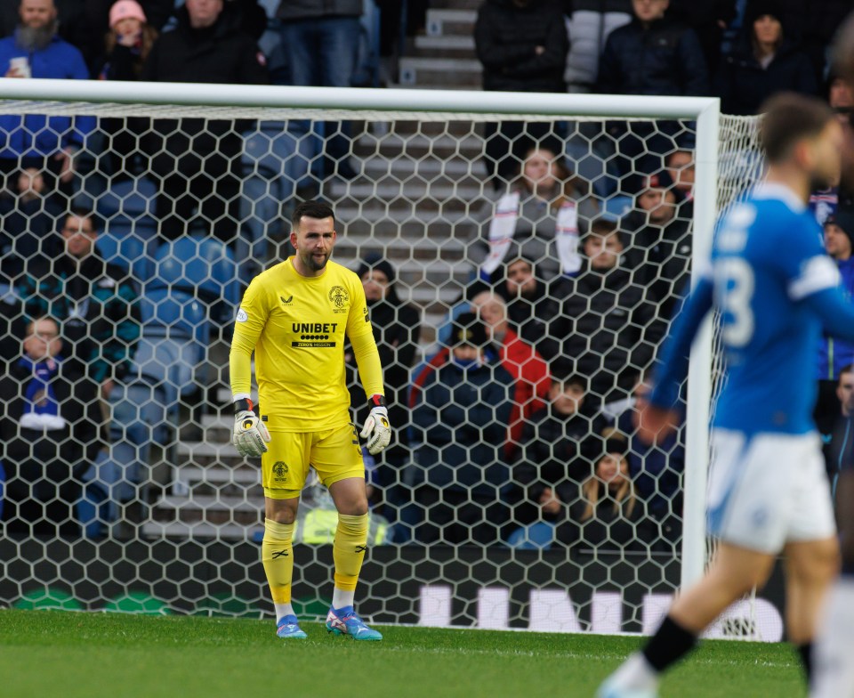 Liam Kelly was a late replacement for Jack Butland at Ibrox the last time the sides met