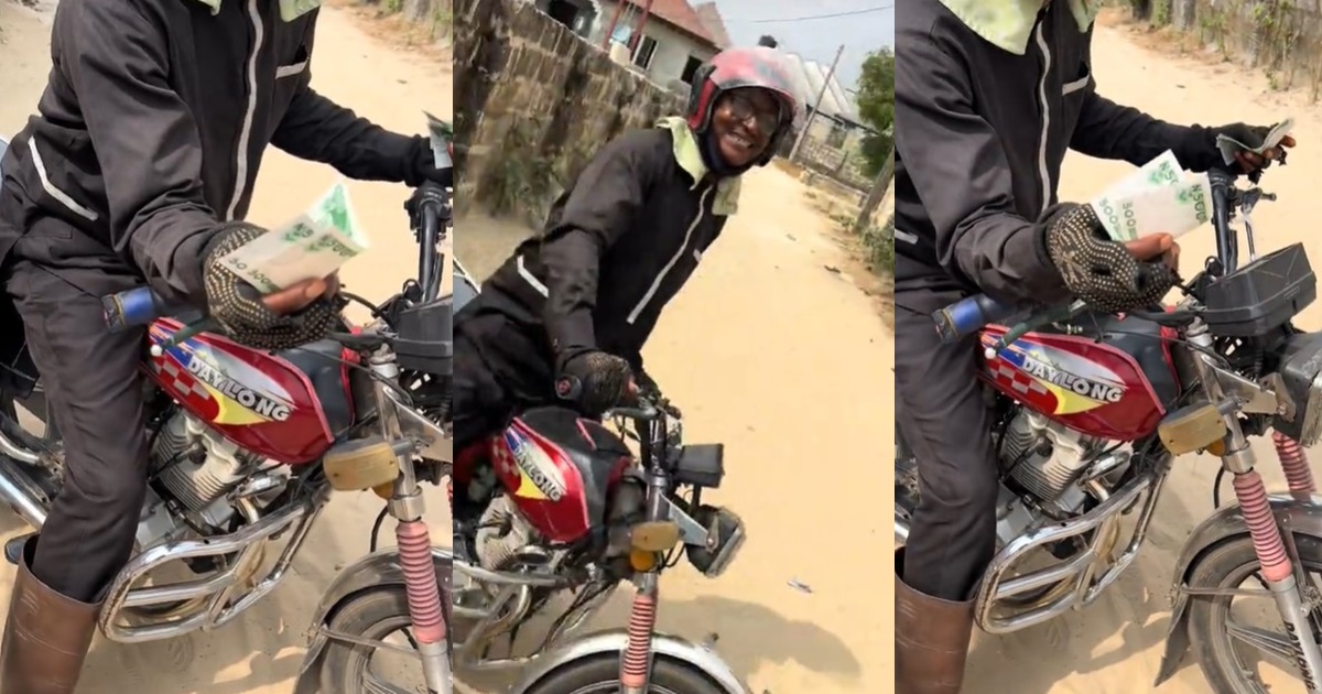 Man's j@w drops as he discovers bike rider is his former maths teacher (WATCH)