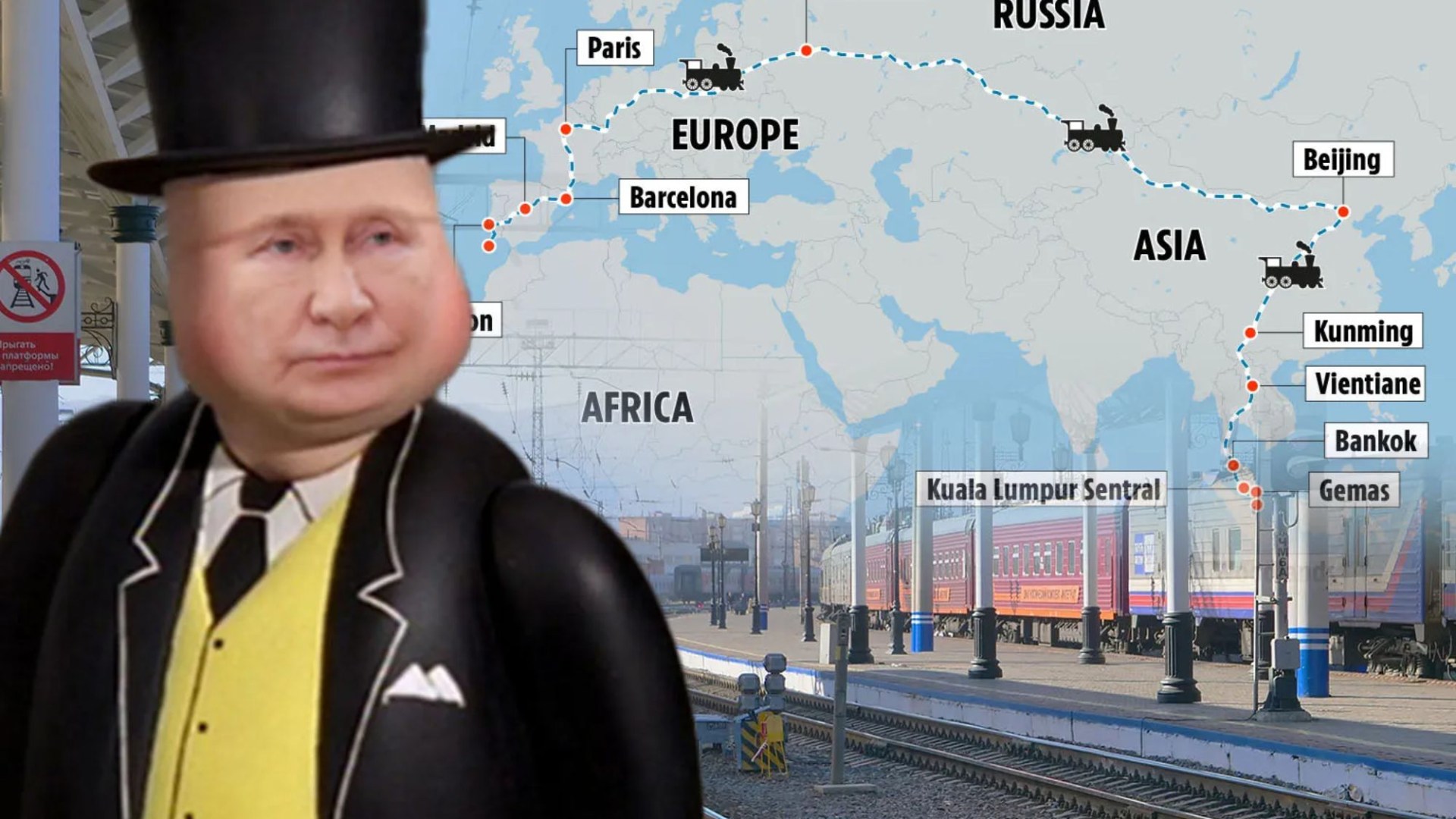 World’s longest train journey would cover 12,000 miles across 13 countries over 21 days for £1,000…but Putin's ruined it