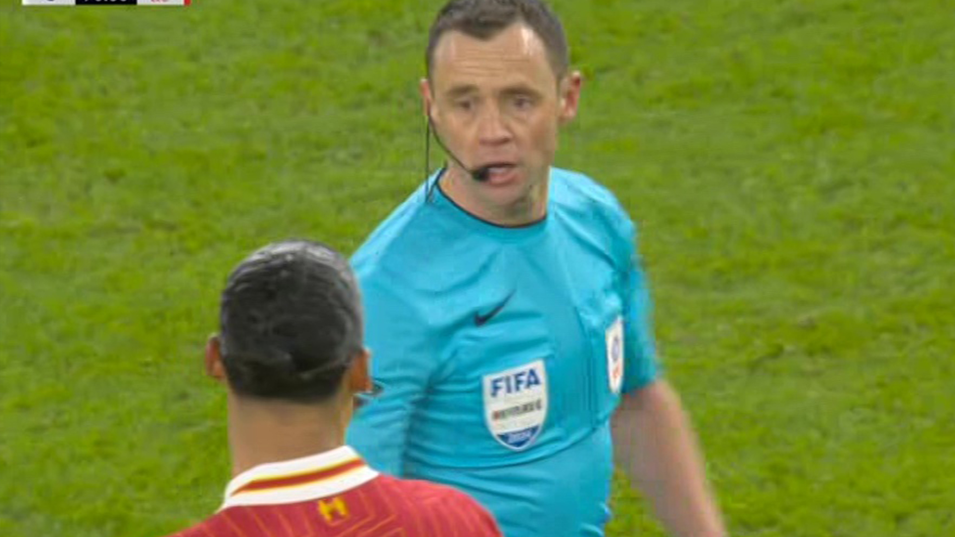 Never-before-seen moment in English football as referee speaks to crowd to confirm why Spurs goal ruled out vs Liverpool