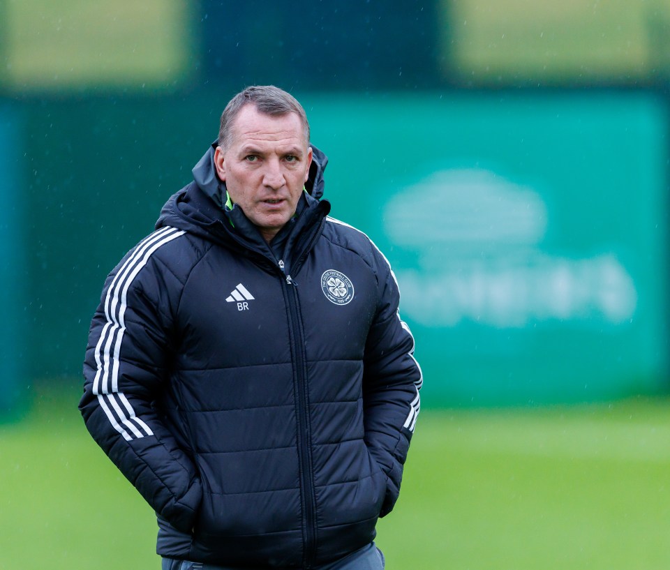 Brendan Rodgers at Celtic training.