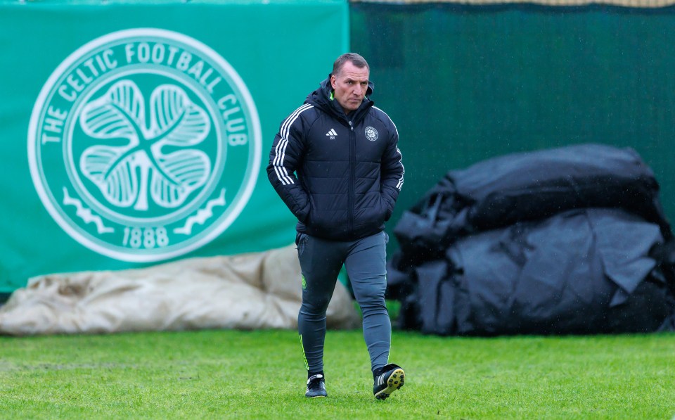 Brendan Rodgers at Celtic training.