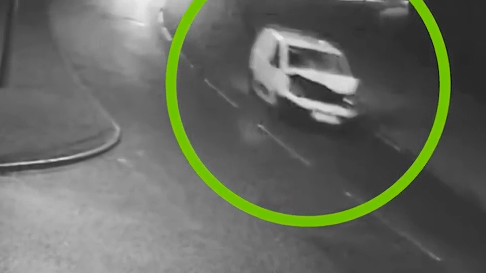 Moment killer dad and son flee in smashed-up van after mowing down innocent man in revenge hit and run