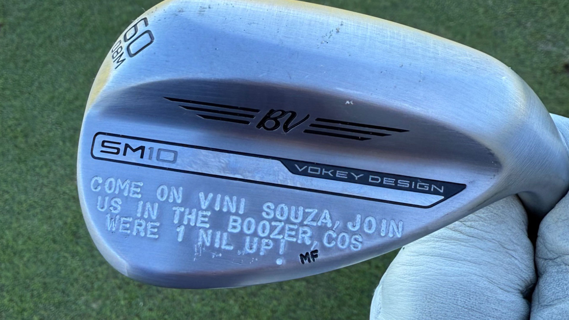 Ryder Cup star shows off brand new wedge with cheeky message about beloved football team as fans say 'that's brilliant'