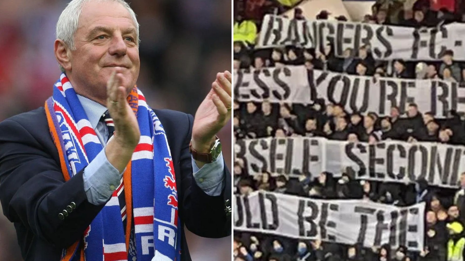 Rangers ultras display Walter Smith-inspired banner three days after dramatic Ibrox walkout