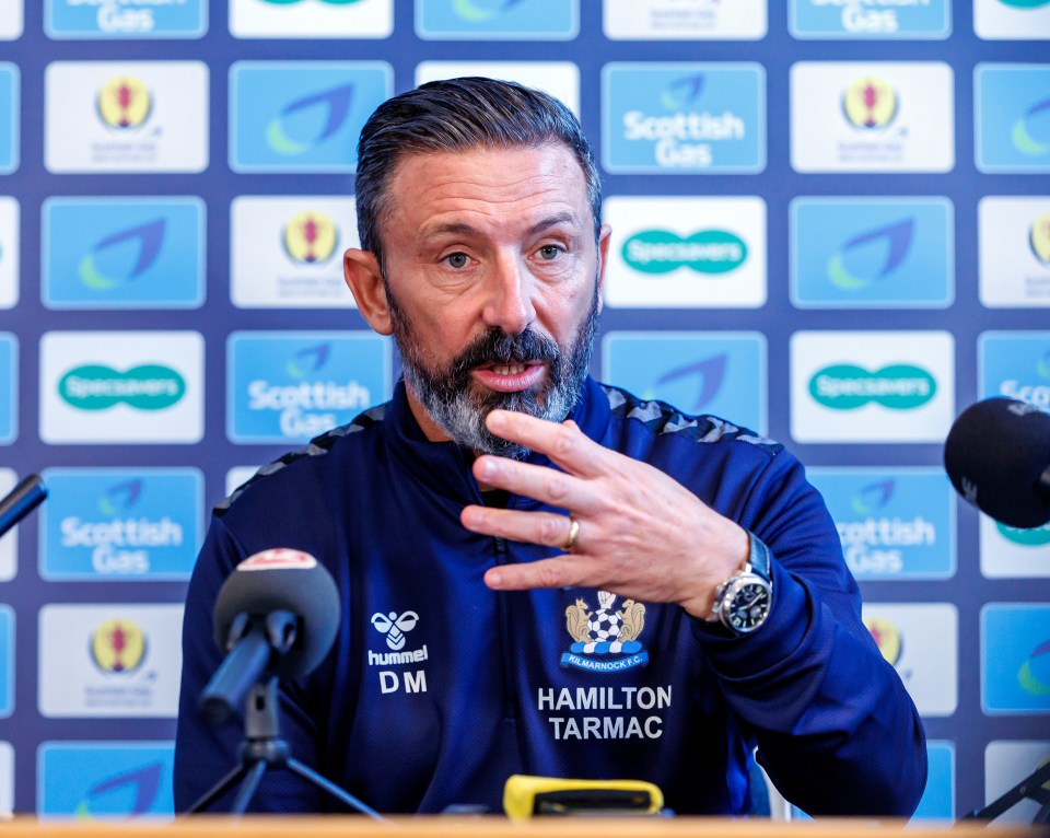 Derek McInnes at a press conference.