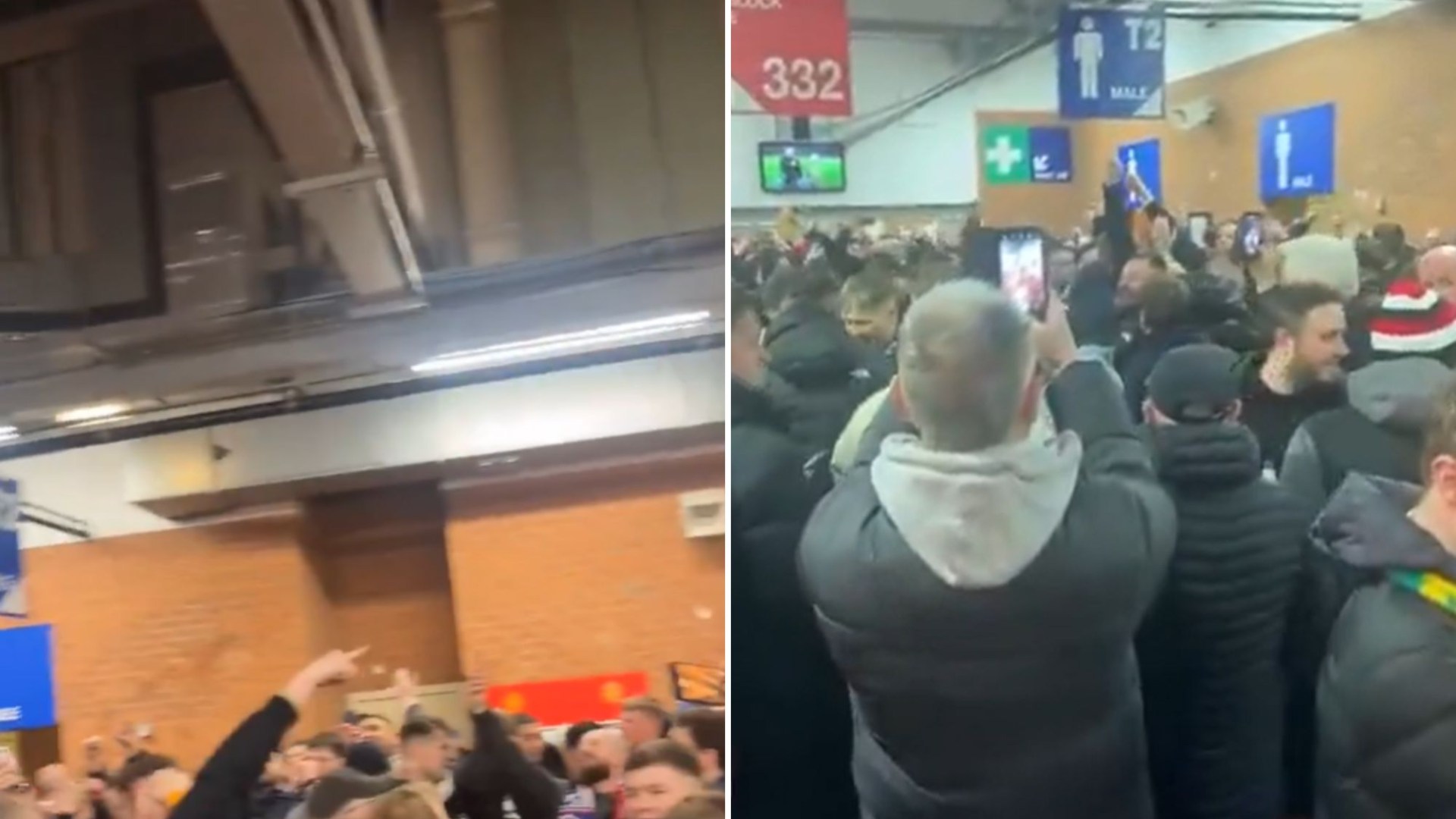 'Absolute disgrace' - Man Utd fans hit out as Rangers supporters spotted CHANTING in Old Trafford home end