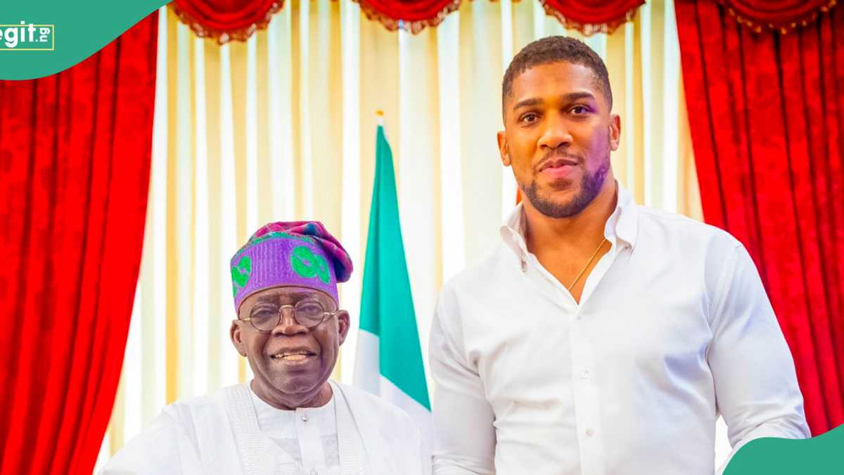 Boxing Star Anthony Joshua Storms Lagos, Visits Tinubu at Bourdillon as He Gifts President Present