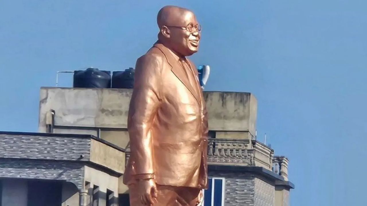 Days After Exit From Office, Ex-Ghanaian President Akufo-Addo's Statue Destroyed