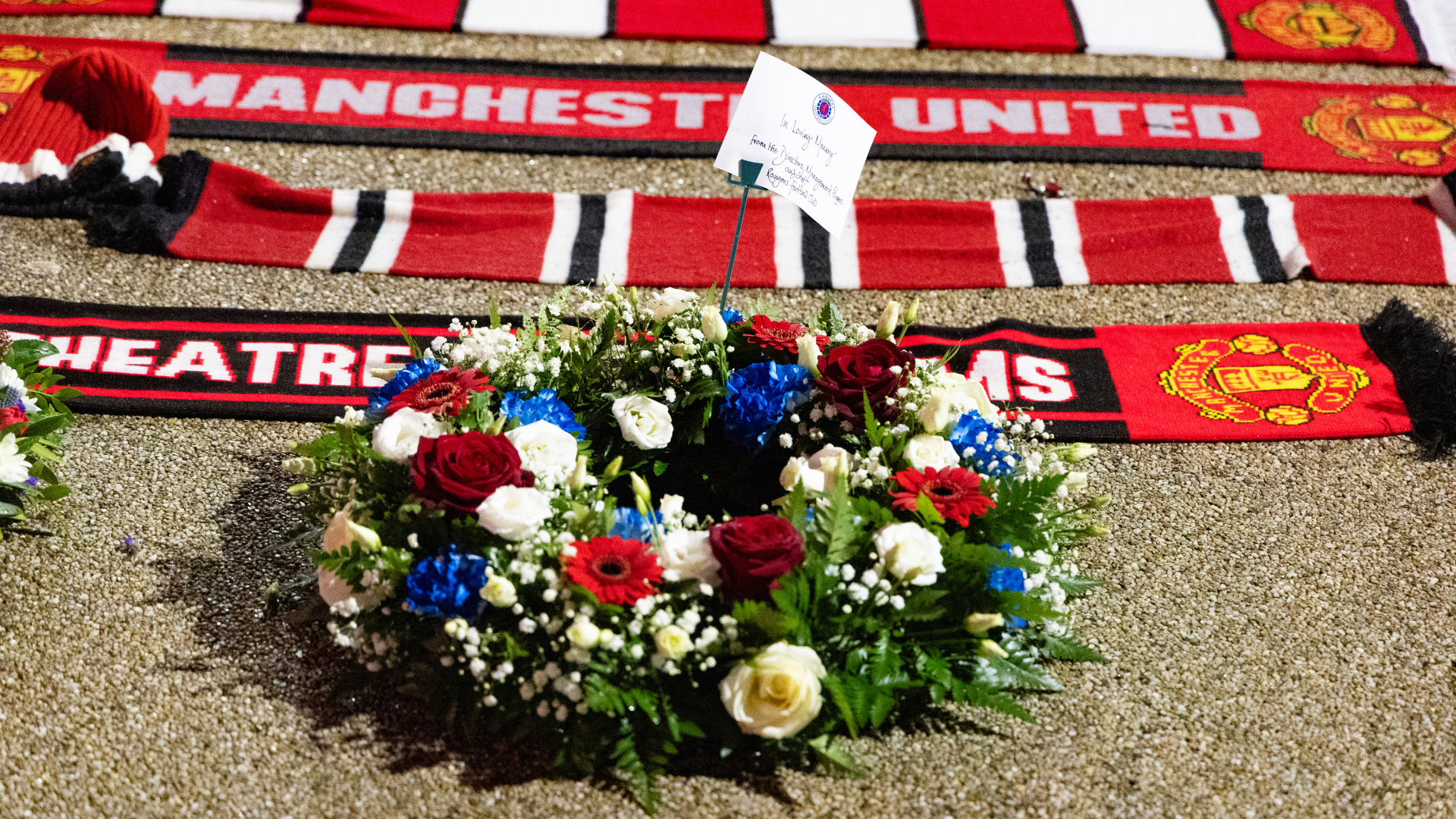 Emotional moment Rangers hero joins club dignitaries at Old Trafford to pay tribute to Man Utd legend Denis Law