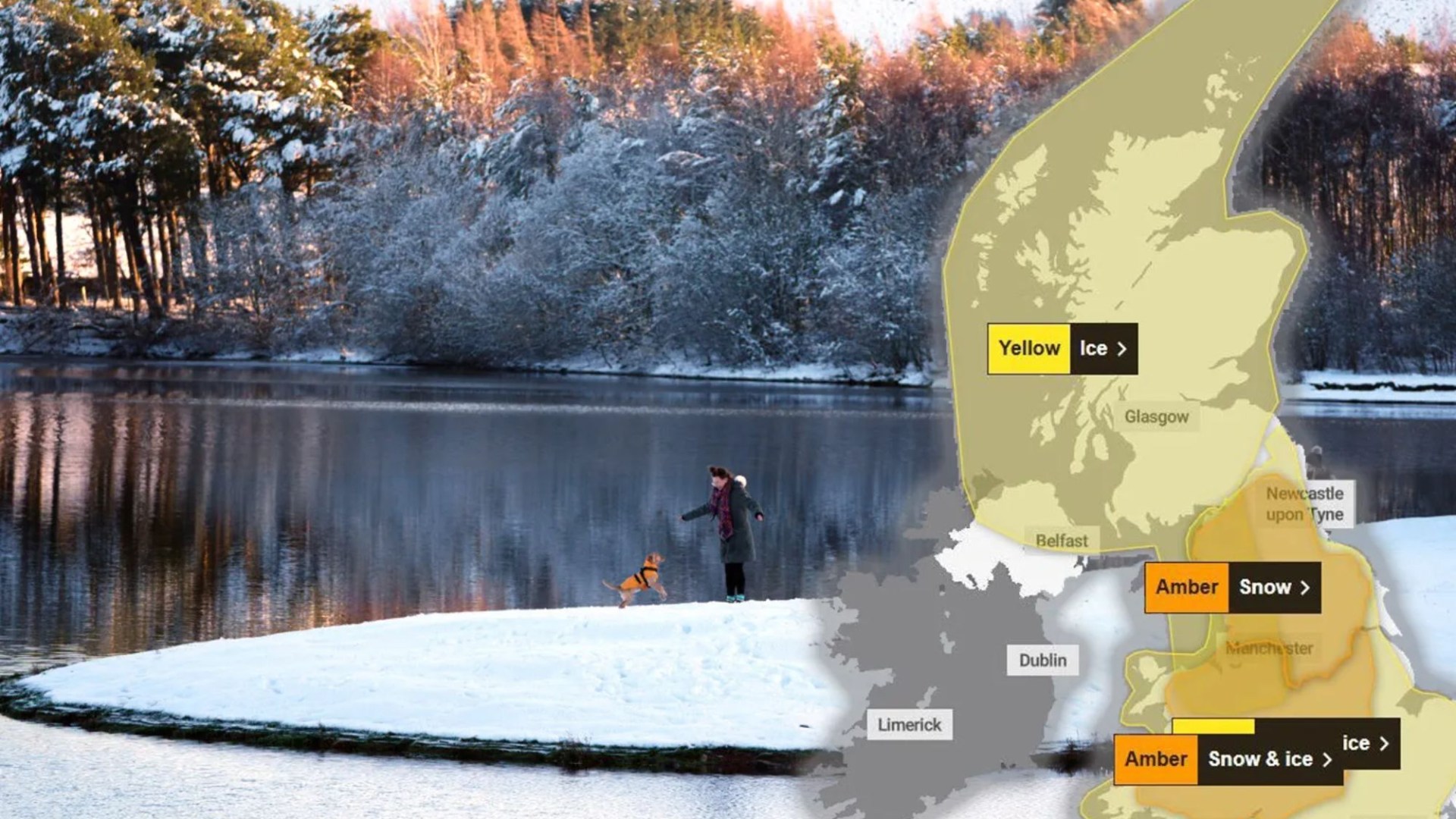 Exact time amber warning hits bringing worst of UK's week-long -8C blast & up to 16INCHES of snow