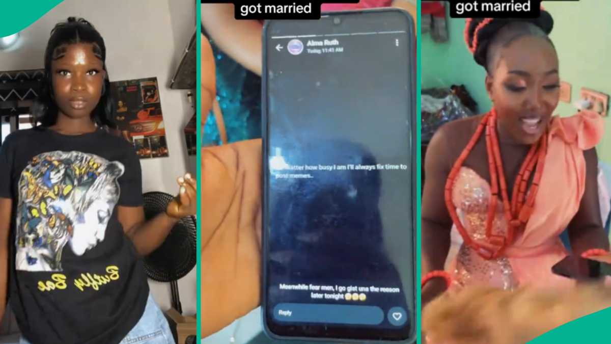 Lady Shares Unexpected Things She Saw on Bride's WhatsApp Status on Wedding Day