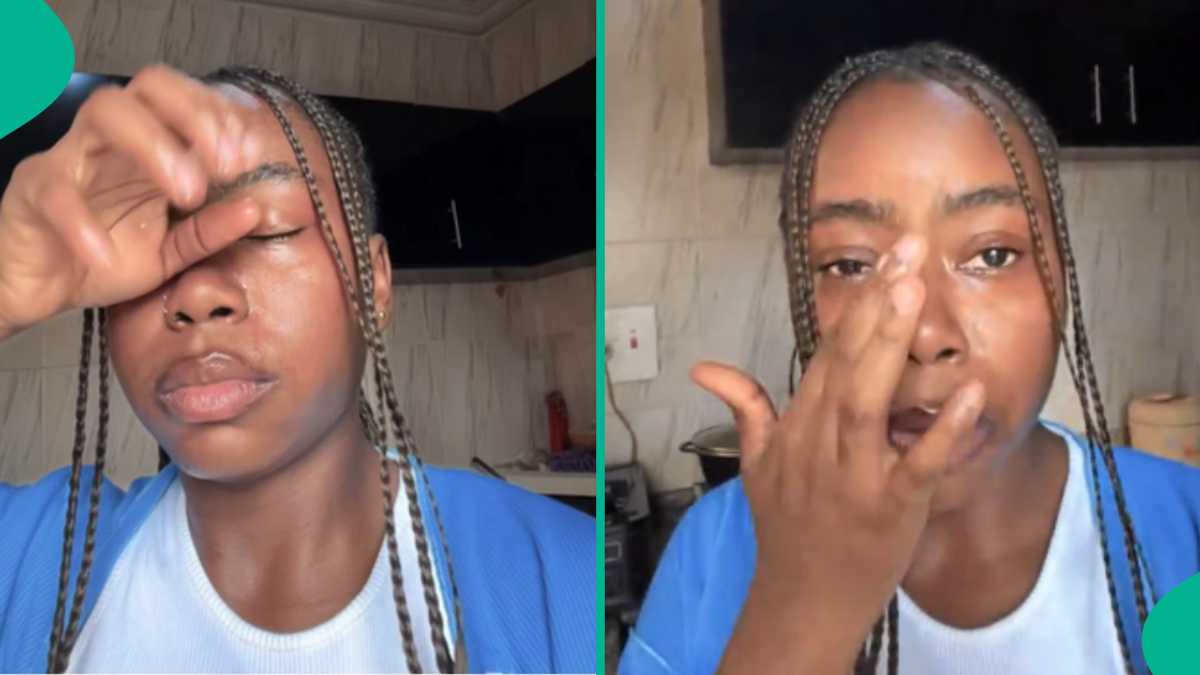 Lady Tearfully Displays Clothes She Wore, Says Her Dad Said She Can't Go out Dressed Like that