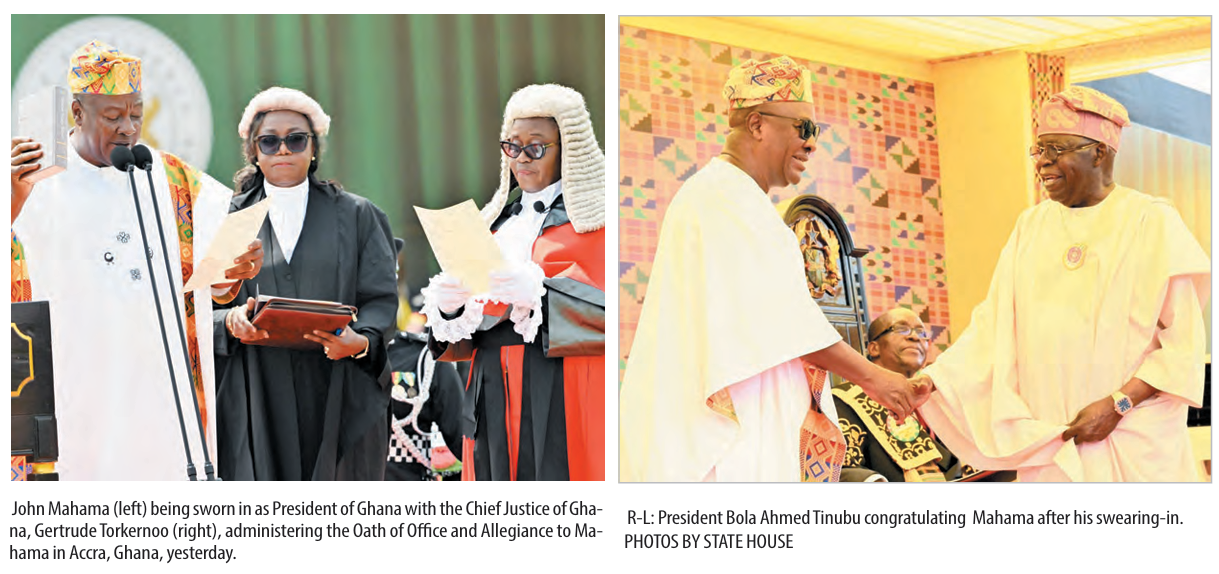 Mahama Sworn In As Ghana’s President