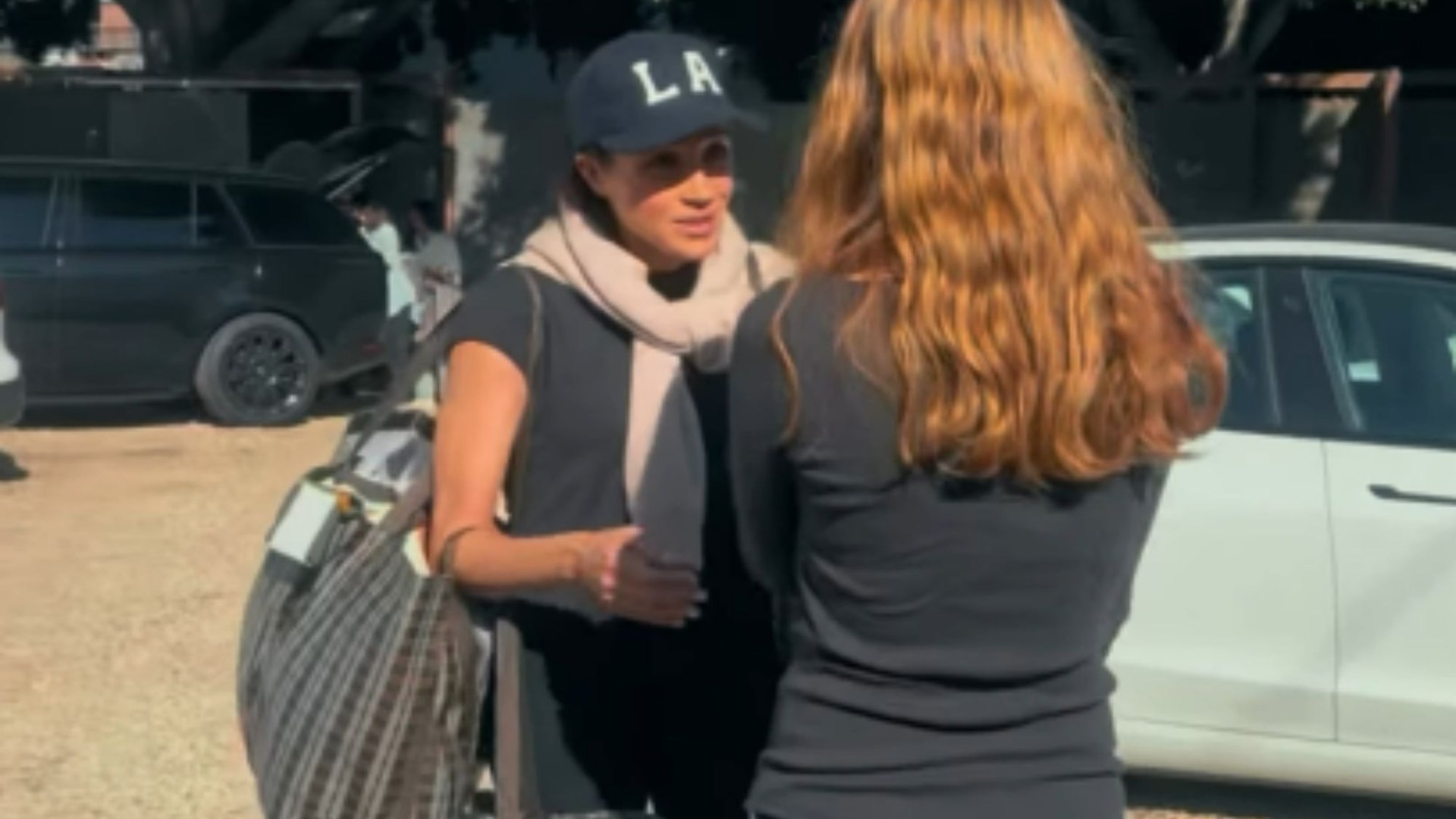 Meghan Markle makes another visit to new LA wildfire relief hub - laden with bags of donations as she embraces volunteer