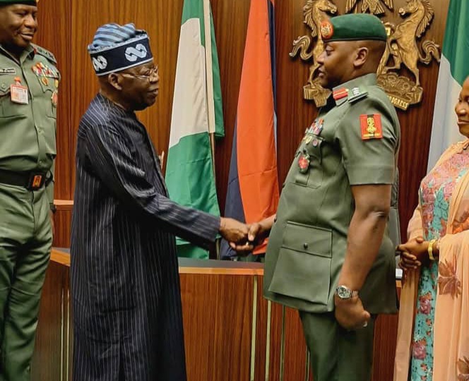 Tinubu Hails ADC’s Promotion, Predicts Brighter Future In Military Career