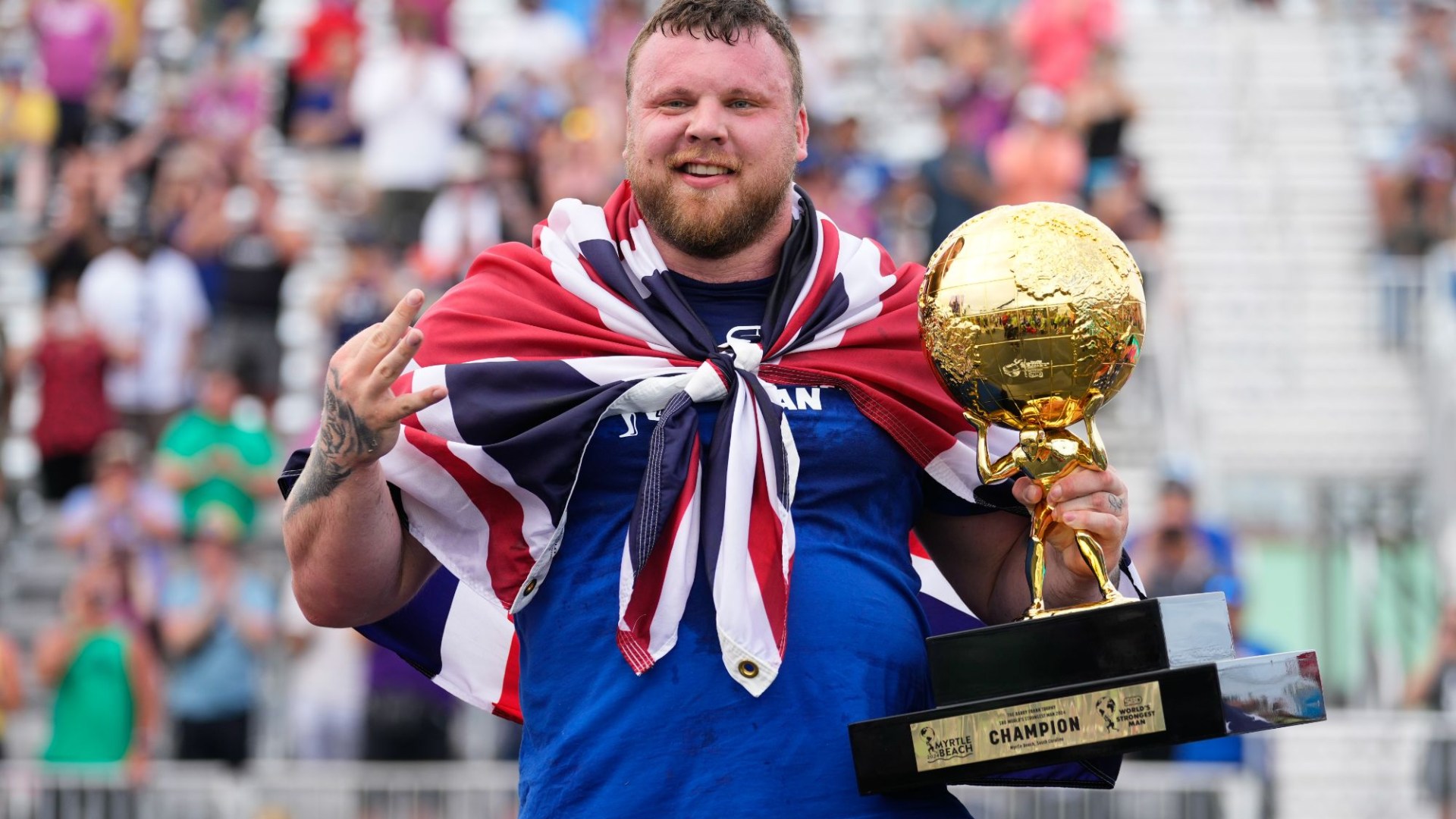 World's strongest man Tom Stoltman makes surprise appearance on hit TV show