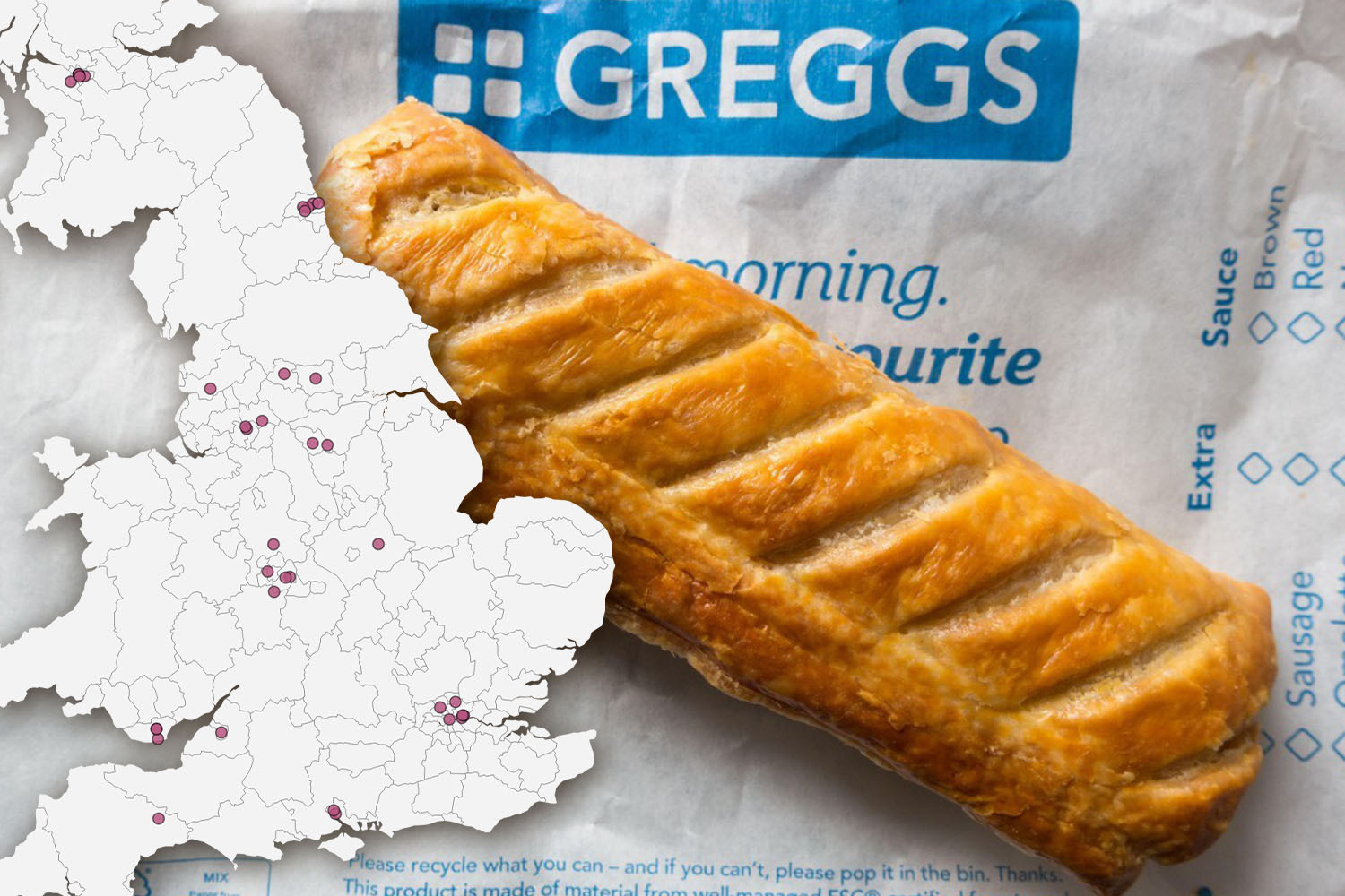 Map reveals all the Greggs outlet shops where you can get a sausage roll for 46p